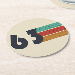 Dessous-de-verre Rond En Papier né en 1963 cadeau d'anniversaire vintage