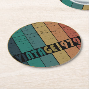 Dessous-de-verre Rond En Papier Né en 1979 anniversaire vintage