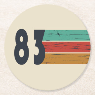 Dessous-de-verre Rond En Papier Né en 1983 cadeau d'anniversaire vintage