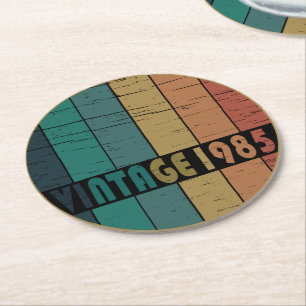 Dessous-de-verre Rond En Papier né en 1985 vintage cadeau de 40e anniversaire