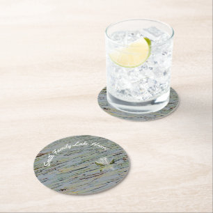 Dessous-de-verre Rond En Papier Nénuphar Lake Flowers Pastel Dessous de verre papi