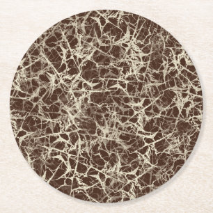 Dessous-de-verre Rond En Papier Neurons de réseautage sur le rouge - motif continu