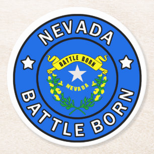 Dessous-de-verre Rond En Papier Nevada Battle Born