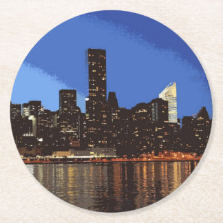 Dessous-de-verre Rond En Papier New York 001