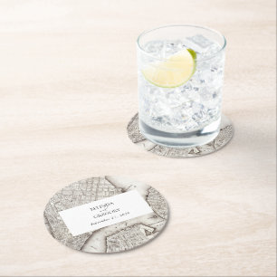 Dessous-de-verre Rond En Papier New York City Destination Mariage NYC