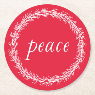 Dessous-de-verre Rond En Papier Noël de la paix