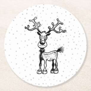 Dessous-de-verre Rond En Papier Noël de Rudolphs