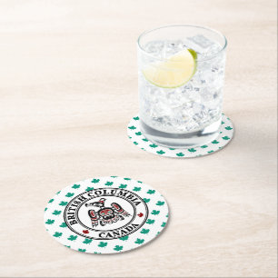 Dessous-de-verre Rond En Papier Noir rouge autochtone Kaigani Thunderbird