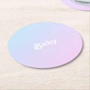 Dessous-de-verre Rond En Papier Nom de la Personnaliser Baby shower photo, anniver