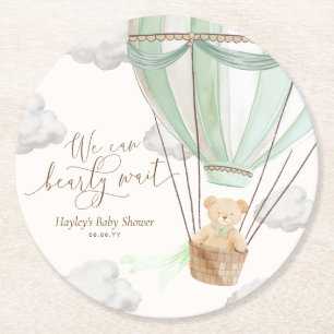 Dessous-de-verre Rond En Papier Nous pouvons attendre le Baby shower vert de la me