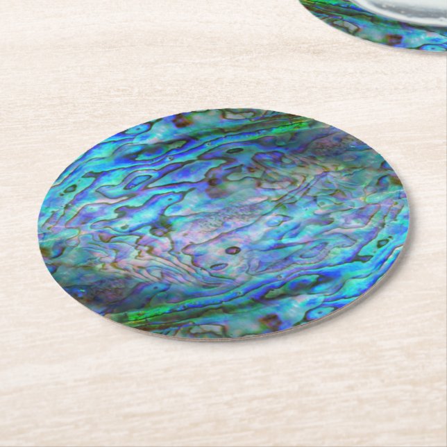 DESSOUS-DE-VERRE ROND EN PAPIER NOUVELLE-ZÉLANDE KIWI PAUA (Incliné)