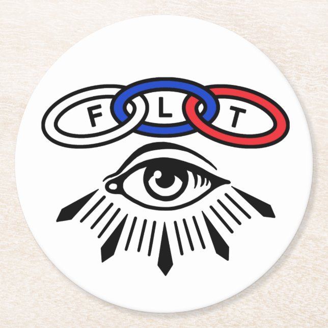 Dessous-de-verre Rond En Papier Odd Fellows Oeil et liens (Devant)