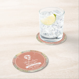 Dessous-de-verre Rond En Papier "Oh les endroits où elle ira !" Baby shower Carte 