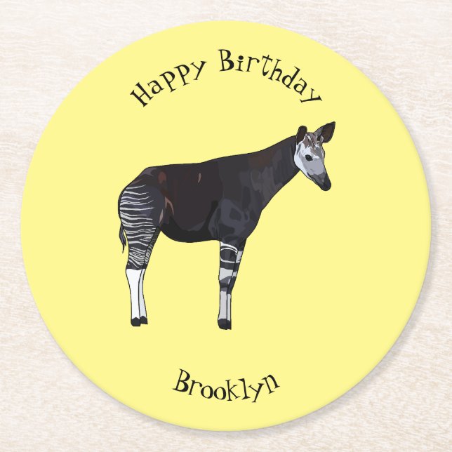 Dessous-de-verre Rond En Papier Okapi (Devant)