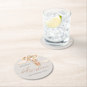 Dessous-de-verre Rond En Papier On Peut Attendre ! Caoutchouc de papier rond baby 