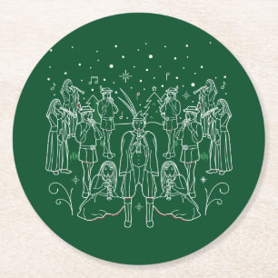 Dessous-de-verre Rond En Papier Onzième jour du livre de Noël Dessous de verre / V
