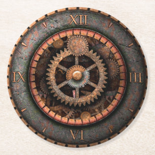 Dessous-de-verre Rond En Papier Opus Posh Steampunk Gears