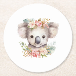 Dessous-de-verre Rond En Papier Ours Koala Australien