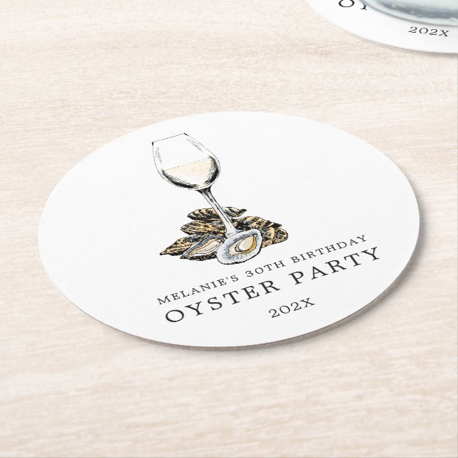 Dessous-de-verre Rond En Papier Oyster Pearl (Incliné)