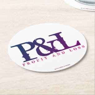 DESSOUS-DE-VERRE ROND EN PAPIER "P&L"
