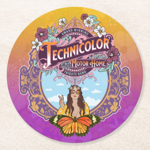 Dessous-de-verre Rond En Papier Paix technicolore