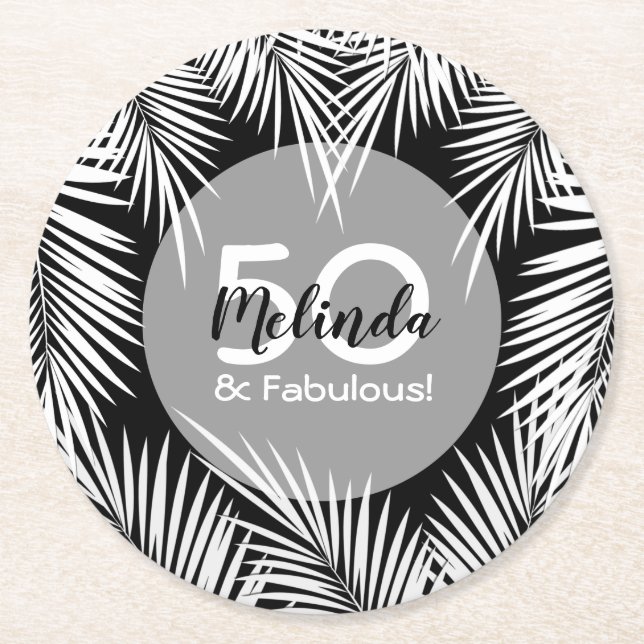 Dessous-de-verre Rond En Papier Palmier (Devant)