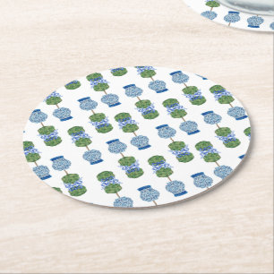 Dessous-de-verre Rond En Papier Panier opiaire Chinoiserie Ginger Jar Jars