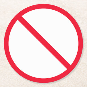 Dessous-de-verre Rond En Papier Panneau d'interdiction générale   Dessous de verre