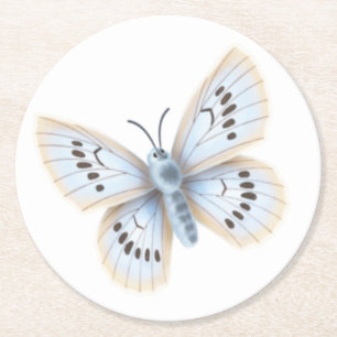 Dessous-de-verre Rond En Papier Papillon bleu Nature Jardin Animal