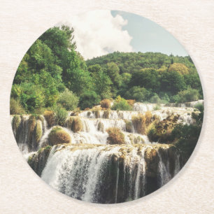Dessous-de-verre Rond En Papier Parc national de Krka - cascade Skradinski buk