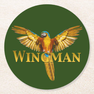 Dessous-de-verre Rond En Papier Parrot Wingman