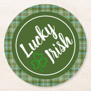 Dessous-de-verre Rond En Papier Parti de Jour de la Saint Patrick irlandais chance