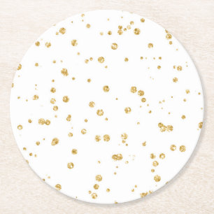 Dessous-de-verre Rond En Papier Parties scintillant Faux Gold Confetti Soirée de M