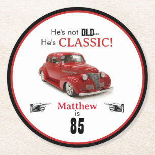 Dessous-de-verre Rond En Papier Pas vieux mais classique 85e anniversaire Rouge 19