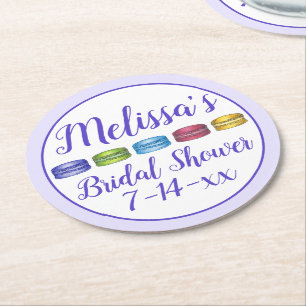 Dessous-de-verre Rond En Papier Pâtisserie de biscuits Macaron français pastel pou