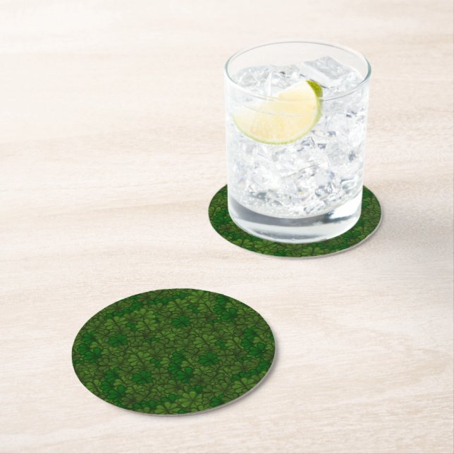 Dessous-de-verre Rond En Papier Pattern St Patrick (En situation)