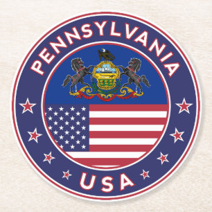 Dessous-de-verre Rond En Papier Pennsylvanie