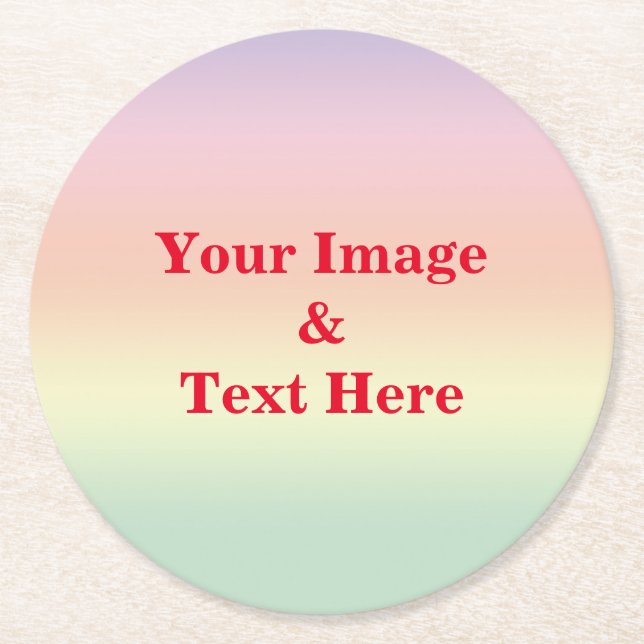 Dessous-de-verre Rond En Papier Personnalisé Personnalisé Votre Propre Photo Bois (Devant)