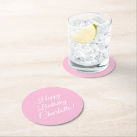 Personnaliser avec nom, Joyeux Anniversaire, rose 