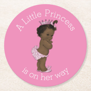 Dessous-de-verre Rond En Papier Petit rose ethnique vintage de princesse baby