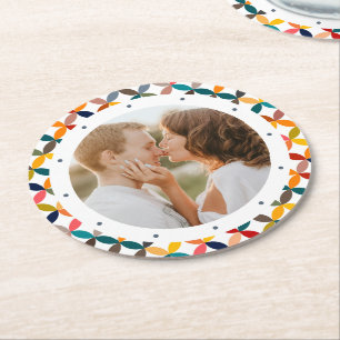 Dessous-de-verre Rond En Papier Photo Custom Colorful Personalized