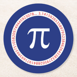 Dessous-de-verre Rond En Papier Pi Ring sur le bleu marine