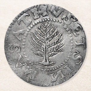 Dessous-de-verre Rond En Papier Pièce de monnaie américaine tôt rare