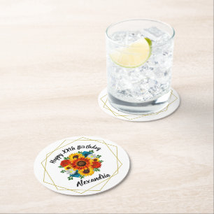 Dessous-de-verre Rond En Papier Pique-nique d'été Fleur géométrique