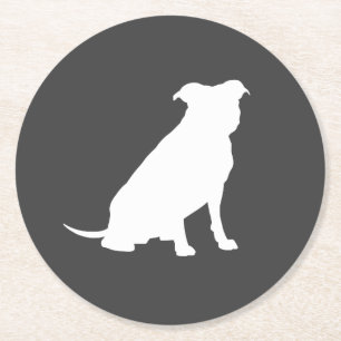 Dessous-de-verre Rond En Papier Pit Bull Chien Baby Pitbull Douche Genre Neutre