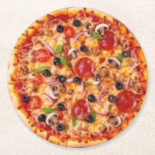 Dessous-de-verre Rond En Papier Pizza