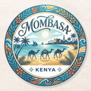 Dessous-de-verre Rond En Papier Plage de Nyali, Mombasa Kenya