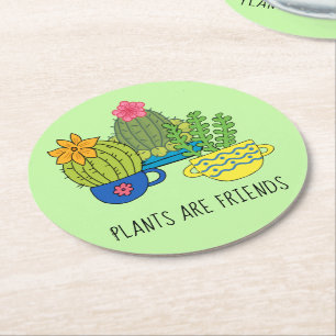 Dessous-de-verre Rond En Papier Plantes Amies Sous-Tasses Succulentes