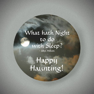 Dessous-de-verre Rond En Papier Pleine lune Happy Haunween heureux
