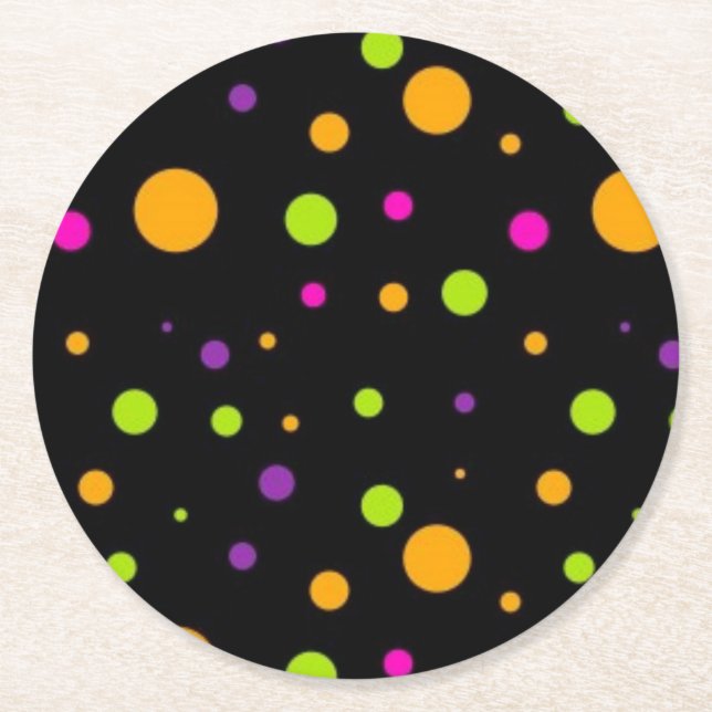 Dessous-de-verre Rond En Papier Polka dot (Devant)